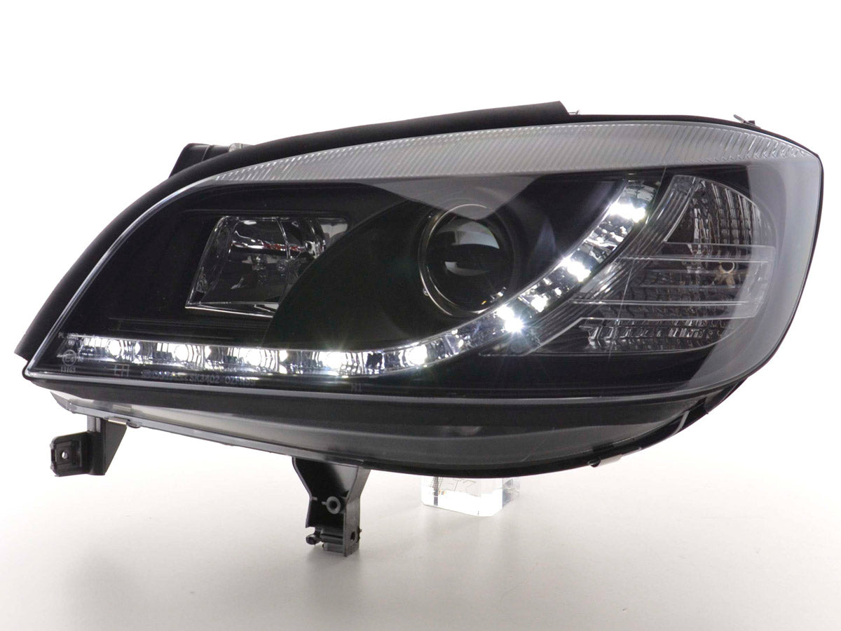 Scheinwerfer Set Daylight LED Tagfahrlicht Peugeot 206 Typ S16 98- schwarz Scheinwerfer Set Daylight LED Tagfahrlicht Peugeot 206 Typ S16 98- schwarz